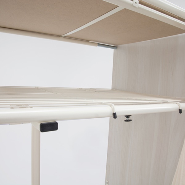 萩原 伸縮クローゼット　棚付き ホワイトウォッシュ VR-7243WS 1台（ご注文単位1台）【直送品】