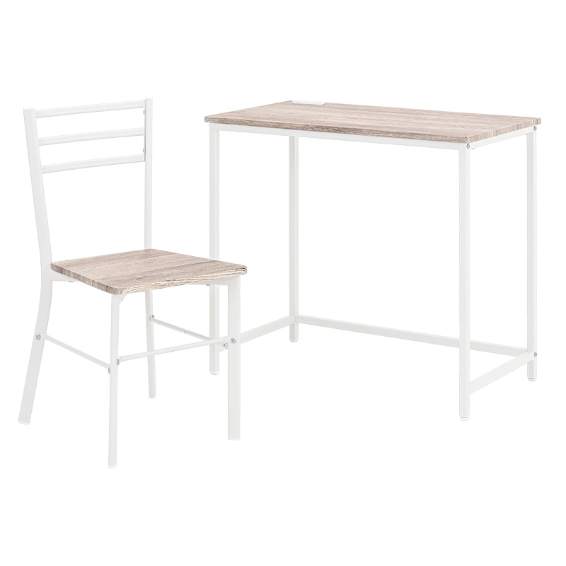 萩原 デスク・チェア 2点セット ホワイト LDC-4697-WH 1セット(ご注文単位1セット)【直送品】