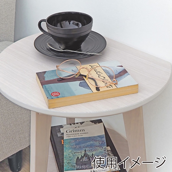 萩原 サイドテーブル　幅40cm ホワイトウォッシュ VT-7972WS 1台（ご注文単位1台）【直送品】