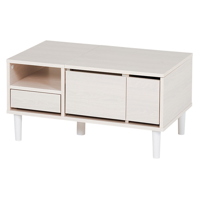 萩原 2WAYドレッサーテーブル 幅75cm ホワイトウォッシュ RD-1125WS 1台(ご注文単位1台)【直送品】