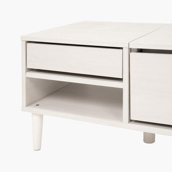 萩原 2WAYドレッサーテーブル 幅75cm ホワイトウォッシュ RD-1125WS 1台(ご注文単位1台)【直送品】