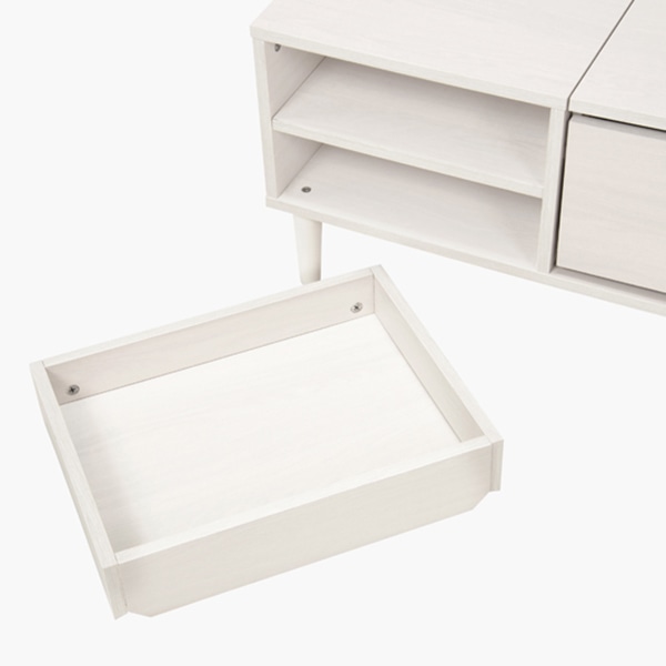 萩原 2WAYドレッサーテーブル 幅75cm ホワイトウォッシュ RD-1125WS 1台(ご注文単位1台)【直送品】