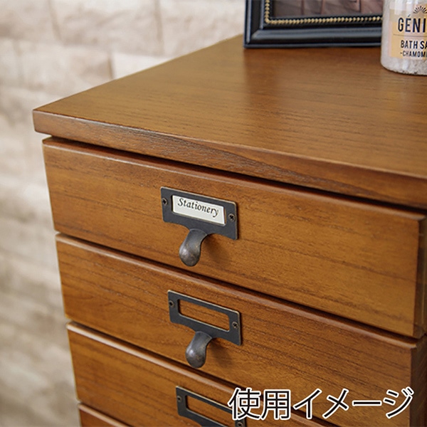 萩原 書類チェスト　5段　A4対応 ブラウン MCH-6170BR 1台（ご注文単位1台）【直送品】