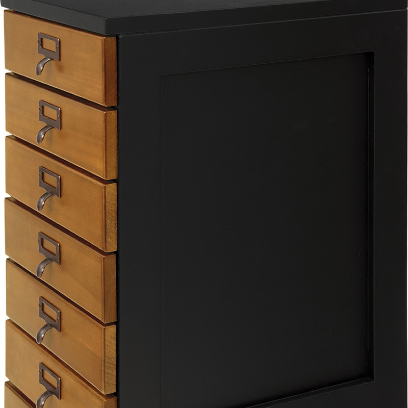 萩原 書類チェスト　9段　A4対応 ブラック×ブラウン MCH-6171BB 1台（ご注文単位1台）【直送品】