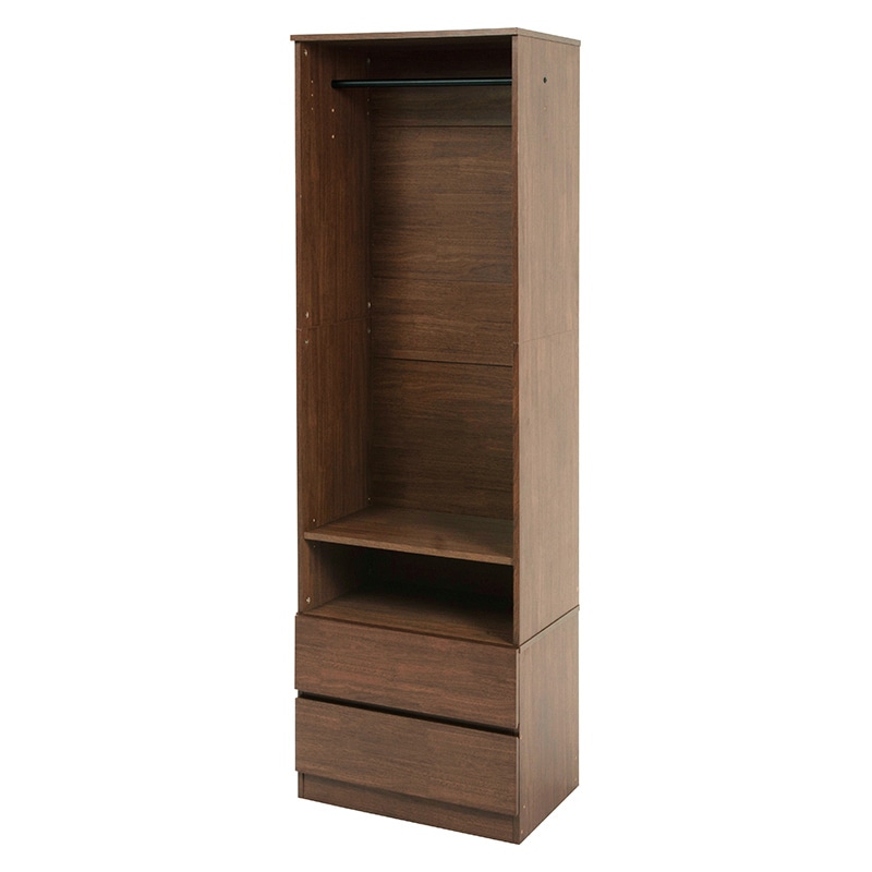 萩原 ワードローブ 引き出し付 幅60cm ブラウン RKK-1621BR 1台(ご注文単位1台)【直送品】