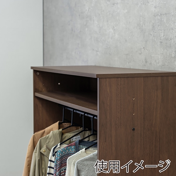 萩原 ワードローブ 引き出し付 幅60cm ブラウン RKK-1621BR 1台(ご注文単位1台)【直送品】