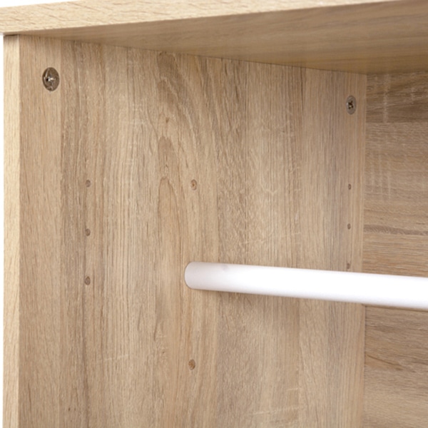 萩原 ワードローブ 引き出し付 幅89cm ナチュラル RKK-1622NA 1台(ご注文単位1台)【直送品】