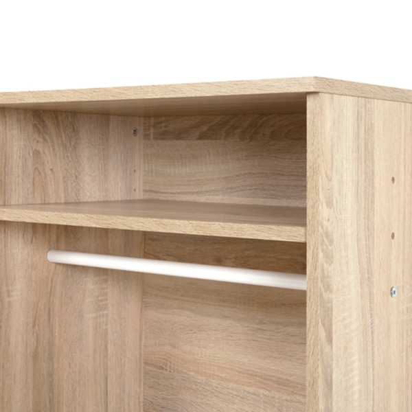 萩原 ワードローブ 引き出し付 幅89cm ナチュラル RKK-1622NA 1台(ご注文単位1台)【直送品】