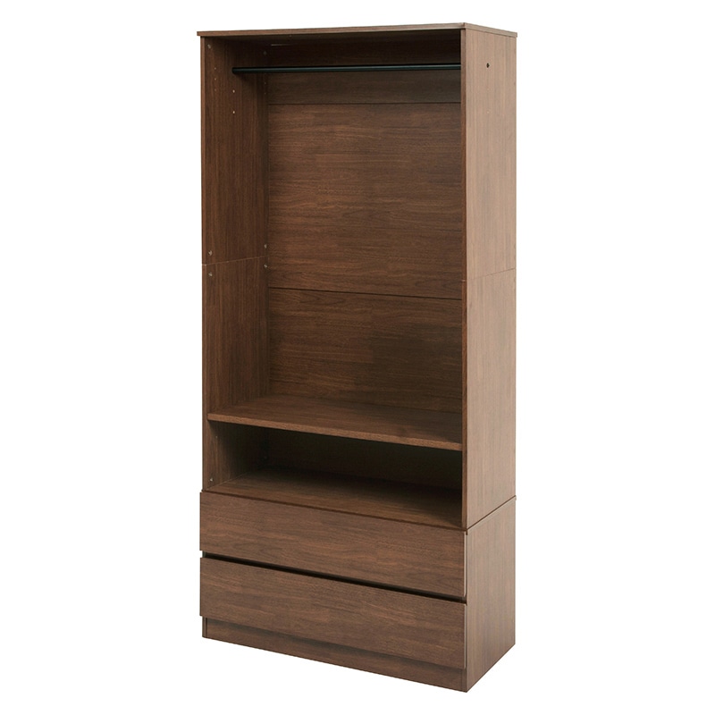 萩原 ワードローブ 引き出し付 幅89cm ブラウン RKK-1622BR 1台(ご注文単位1台)【直送品】