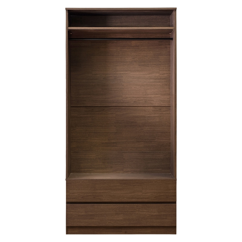 萩原 ワードローブ 引き出し付 幅89cm ブラウン RKK-1622BR 1台(ご注文単位1台)【直送品】
