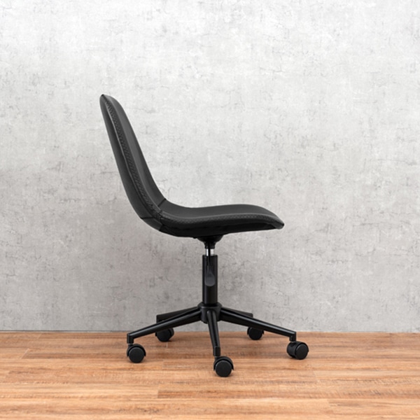 萩原 キャスター付き昇降チェア 丸型 ブラック LC-4497BK 1台(ご注文単位1台)【直送品】