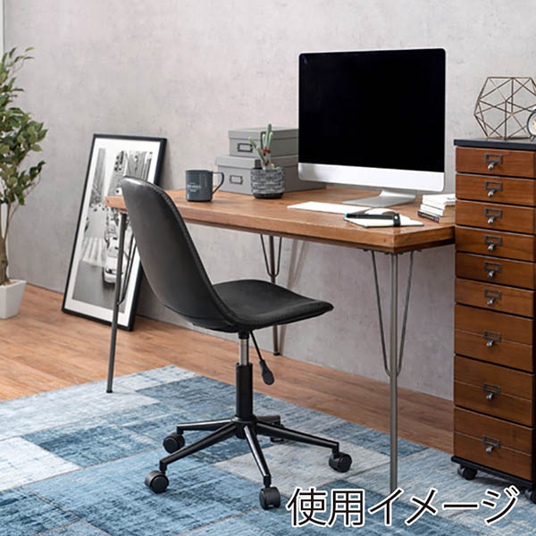 萩原 キャスター付き昇降チェア 丸型 ブラック LC-4497BK 1台(ご注文単位1台)【直送品】