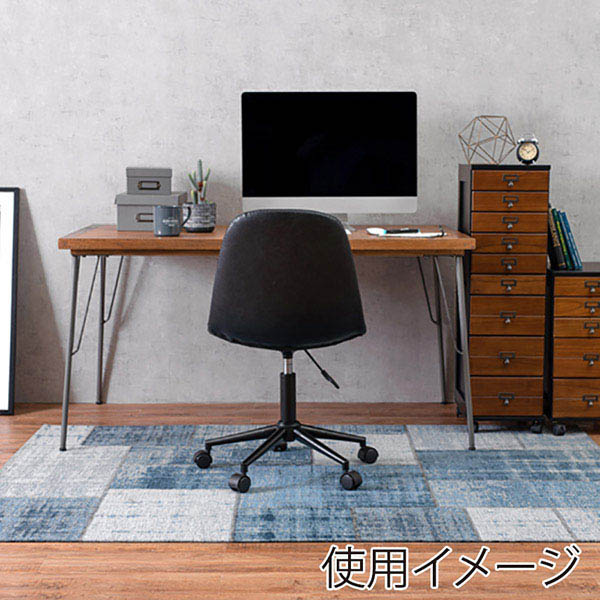 萩原 キャスター付き昇降チェア 丸型 ブラック LC-4497BK 1台(ご注文単位1台)【直送品】