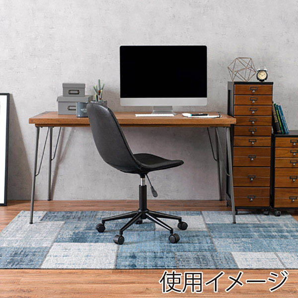 萩原 キャスター付き昇降チェア 丸型 ブラック LC-4497BK 1台(ご注文単位1台)【直送品】