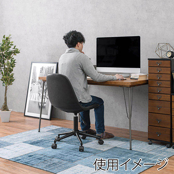 萩原 キャスター付き昇降チェア 丸型 ブラック LC-4497BK 1台(ご注文単位1台)【直送品】