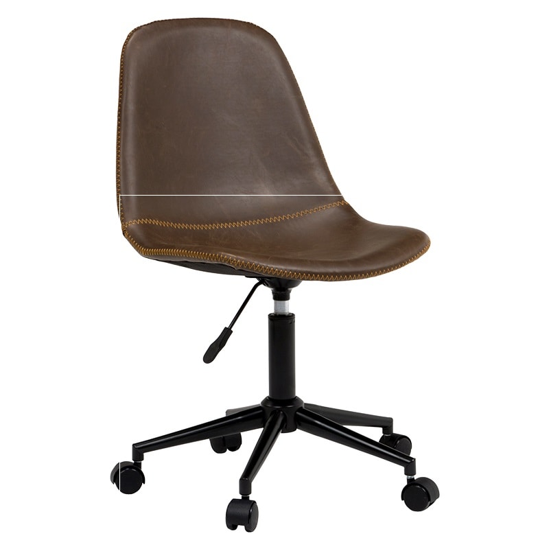 萩原 キャスター付き昇降チェア 丸型 ダークブラウン LC-4497DBR 1台(ご注文単位1台)【直送品】