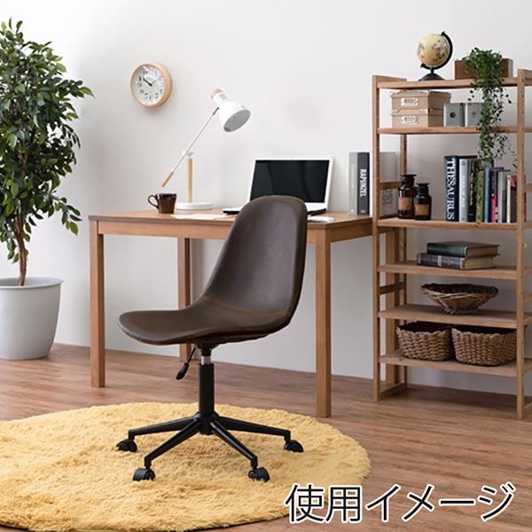 萩原 キャスター付き昇降チェア 丸型 ダークブラウン LC-4497DBR 1台(ご注文単位1台)【直送品】