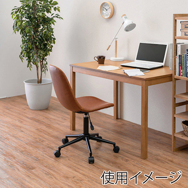 萩原 キャスター付き昇降チェア 丸型　ブラウン LC-4497BR 1台（ご注文単位1台）【直送品】