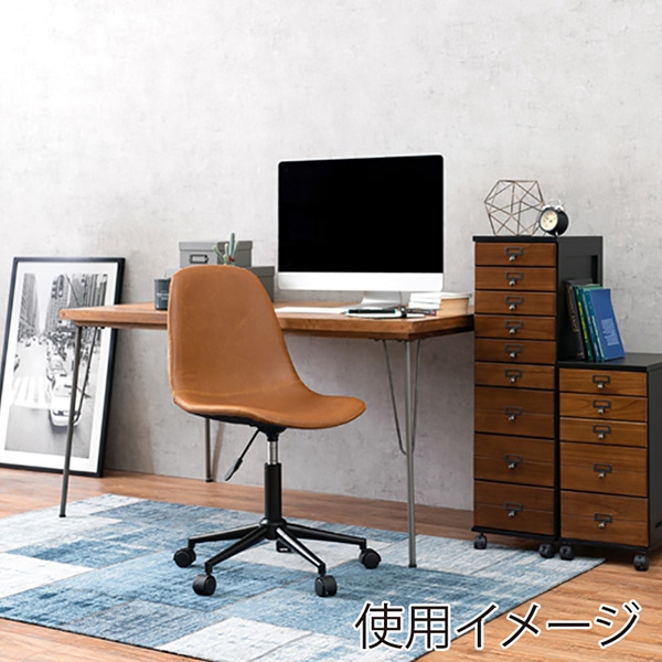 萩原 キャスター付き昇降チェア 丸型 キャメル LC-4497CA 1台(ご注文単位1台)【直送品】