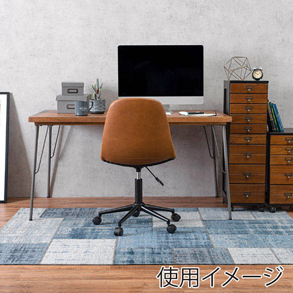 萩原 キャスター付き昇降チェア 丸型 キャメル LC-4497CA 1台(ご注文単位1台)【直送品】