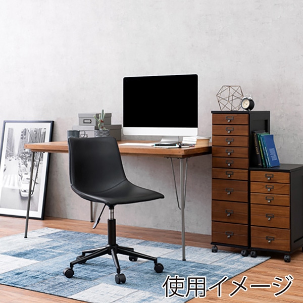 萩原 キャスター付き昇降チェア 角型 ブラック LC-4498BK 1台(ご注文単位1台)【直送品】