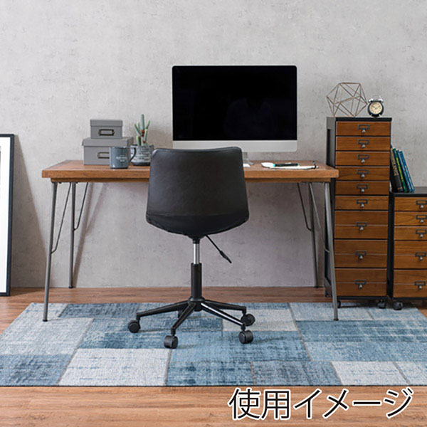 萩原 キャスター付き昇降チェア 角型 ブラック LC-4498BK 1台(ご注文単位1台)【直送品】