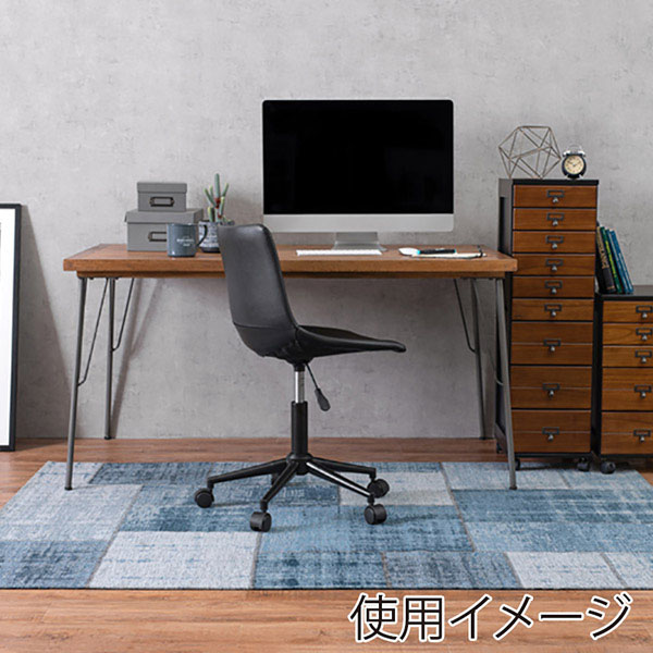 萩原 キャスター付き昇降チェア 角型 ブラック LC-4498BK 1台(ご注文単位1台)【直送品】