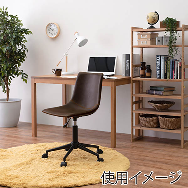 萩原 キャスター付き昇降チェア 角型 ダークブラウン LC-4498DBR 1台(ご注文単位1台)【直送品】