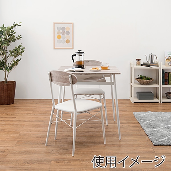 萩原 ダイニング3点セット ホワイト LDS-4743WH 1セット(ご注文単位1セット)【直送品】