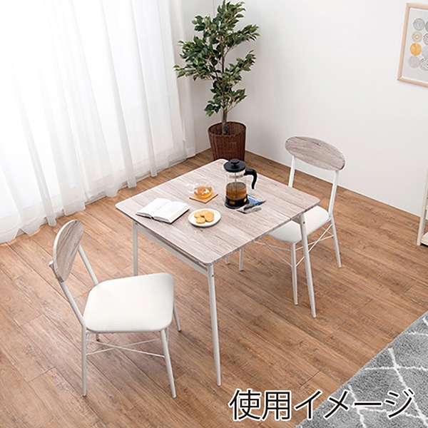 萩原 ダイニング3点セット ホワイト LDS-4743WH 1セット(ご注文単位1セット)【直送品】