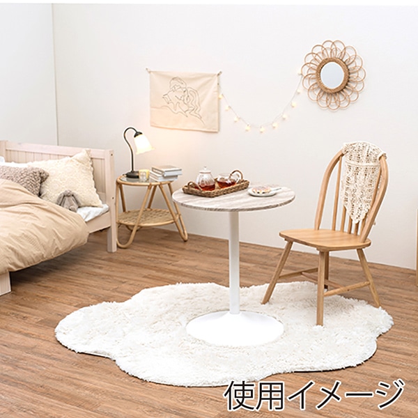 萩原 カフェテーブル 丸型 幅60cm ホワイト LT-4918WH 1台(ご注文単位1台)【直送品】