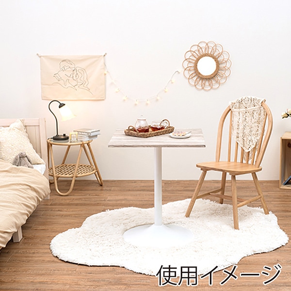 萩原 カフェテーブル　角型　幅60cm ホワイト LT-4919WH 1台（ご注文単位1台）【直送品】