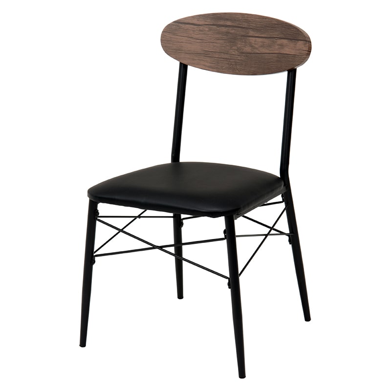 萩原 ダイニングチェアー ブラック LC-4978BK 1台(ご注文単位2台)【直送品】