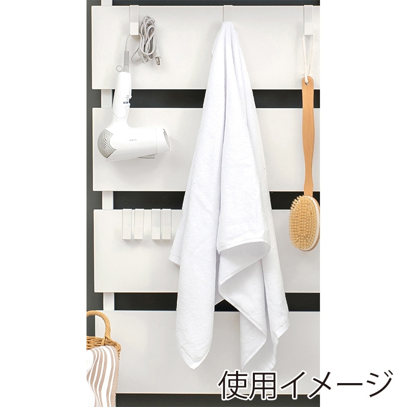 萩原 突っ張り式ウォールラック 幅40cm ホワイト×ホワイト KTR-3146WH 1台(ご注文単位1台)【直送品】