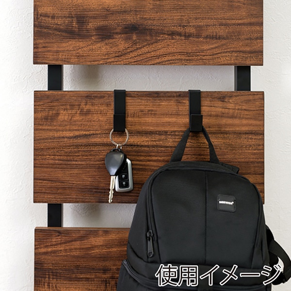 萩原 突っ張り式ウォールラック 幅40cm ブラウン×ブラック KTR-3146BB 1台(ご注文単位1台)【直送品】