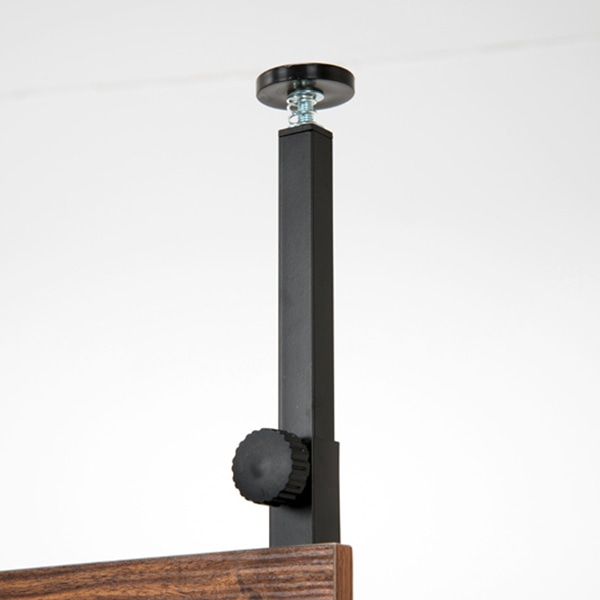 萩原 突っ張り式ウォールラック 幅60cm ブラウン×ブラック KTR-3147BB 1台(ご注文単位1台)【直送品】