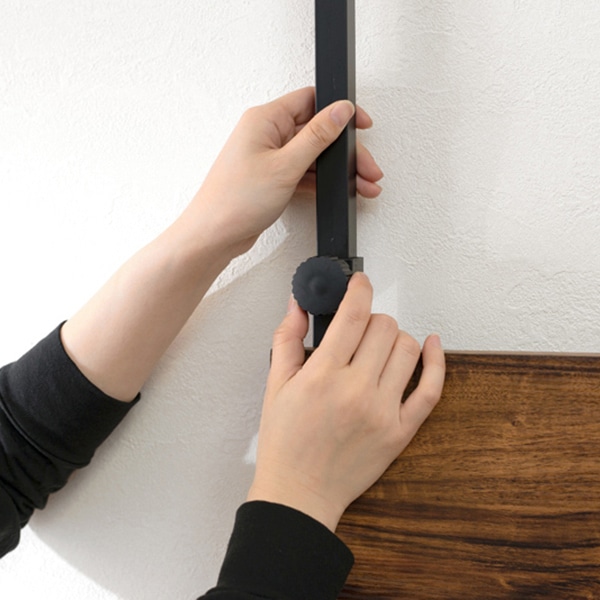 萩原 突っ張り式ウォールラック 幅60cm ブラウン×ブラック KTR-3147BB 1台(ご注文単位1台)【直送品】