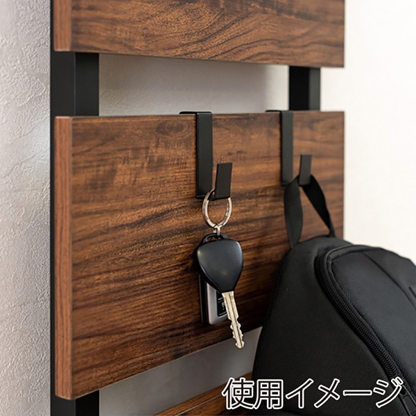 萩原 突っ張り式ウォールラック 幅60cm ブラウン×ブラック KTR-3147BB 1台(ご注文単位1台)【直送品】