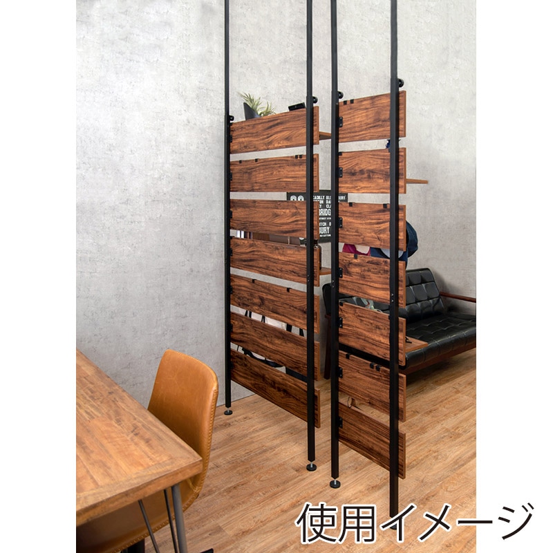 萩原 突っ張り式ウォールラック 幅80cm ブラウン×ブラック KTR-3148BB 1台(ご注文単位1台)【直送品】