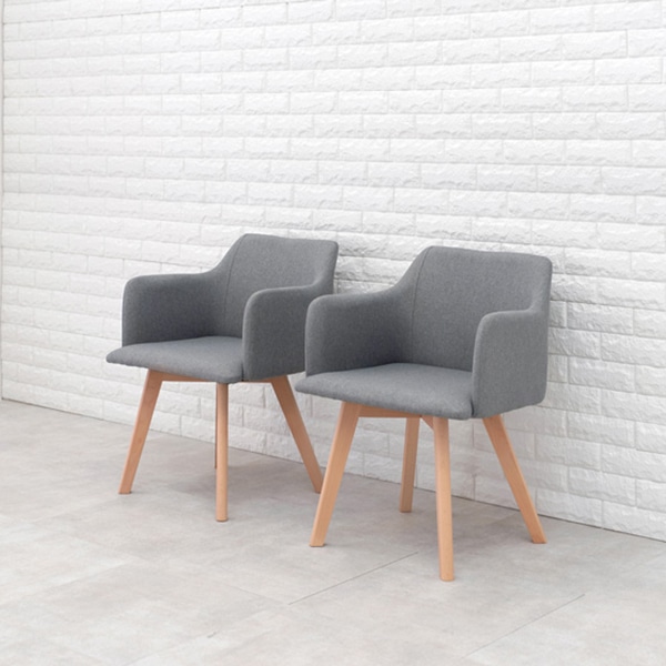 萩原 ダイニングチェア 肘付きタイプ グレー BC-8623GY 1台(ご注文単位2台)【直送品】