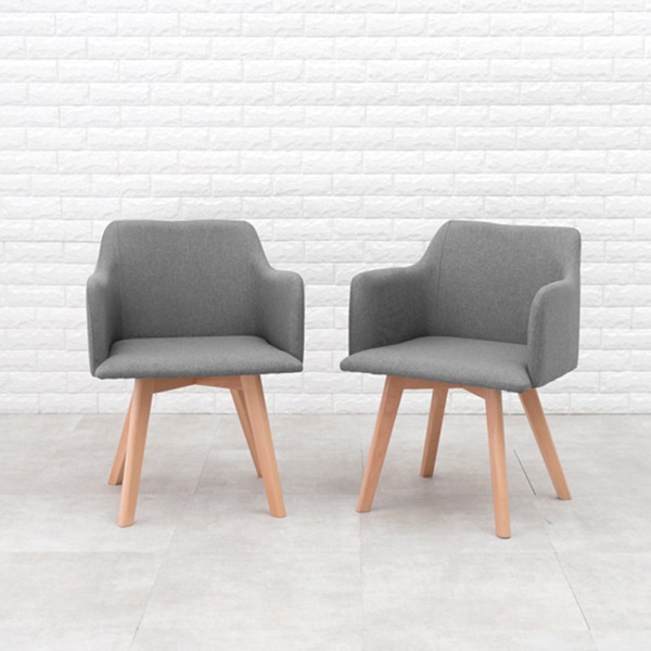 萩原 ダイニングチェア 肘付きタイプ グレー BC-8623GY 1台(ご注文単位2台)【直送品】