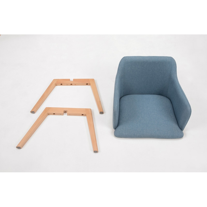 萩原 ダイニングチェア 肘付きタイプ ブルー BC-8623BL 1台(ご注文単位2台)【直送品】