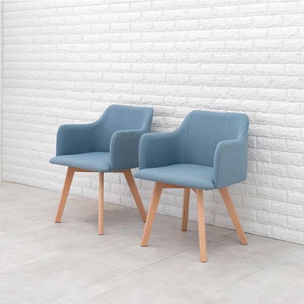 萩原 ダイニングチェア 肘付きタイプ ブルー BC-8623BL 1台(ご注文単位2台)【直送品】