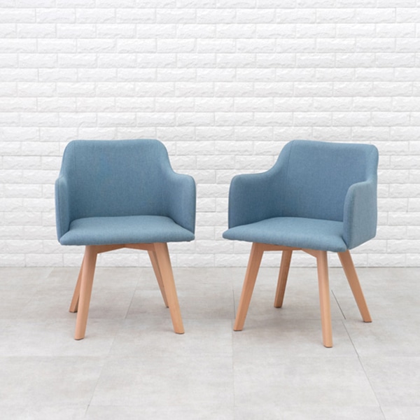 萩原 ダイニングチェア 肘付きタイプ ブルー BC-8623BL 1台(ご注文単位2台)【直送品】