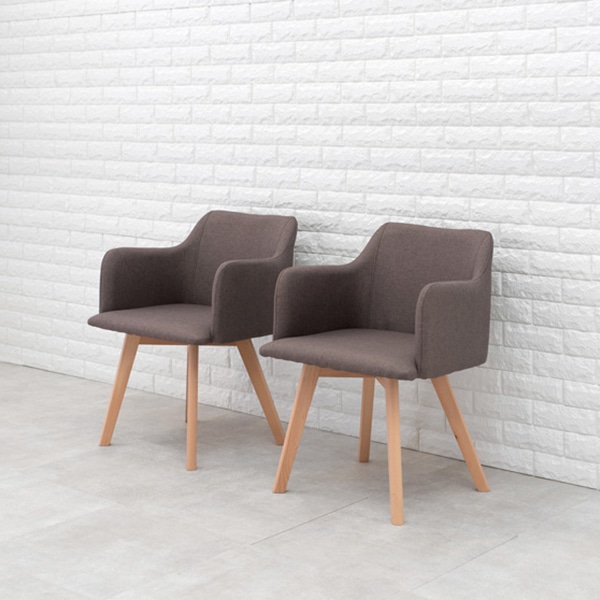 萩原 ダイニングチェア 肘付きタイプ ブラウン BC-8623BR 1台(ご注文単位2台)【直送品】