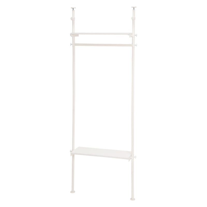 萩原 突っ張りハンガーラック　幅70cm ホワイト×ホワイト KTR-3151SW 1台（ご注文単位1台）【直送品】