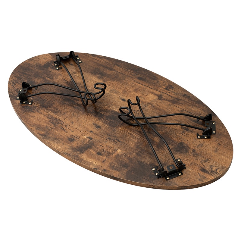 萩原 折りたたみテーブル 幅90cm 丸型 ブラウン MT-6865BR 1台(ご注文単位1台)【直送品】