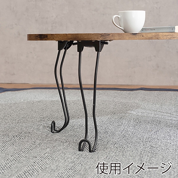 萩原 折りたたみテーブル 幅90cm 丸型 ブラウン MT-6865BR 1台(ご注文単位1台)【直送品】