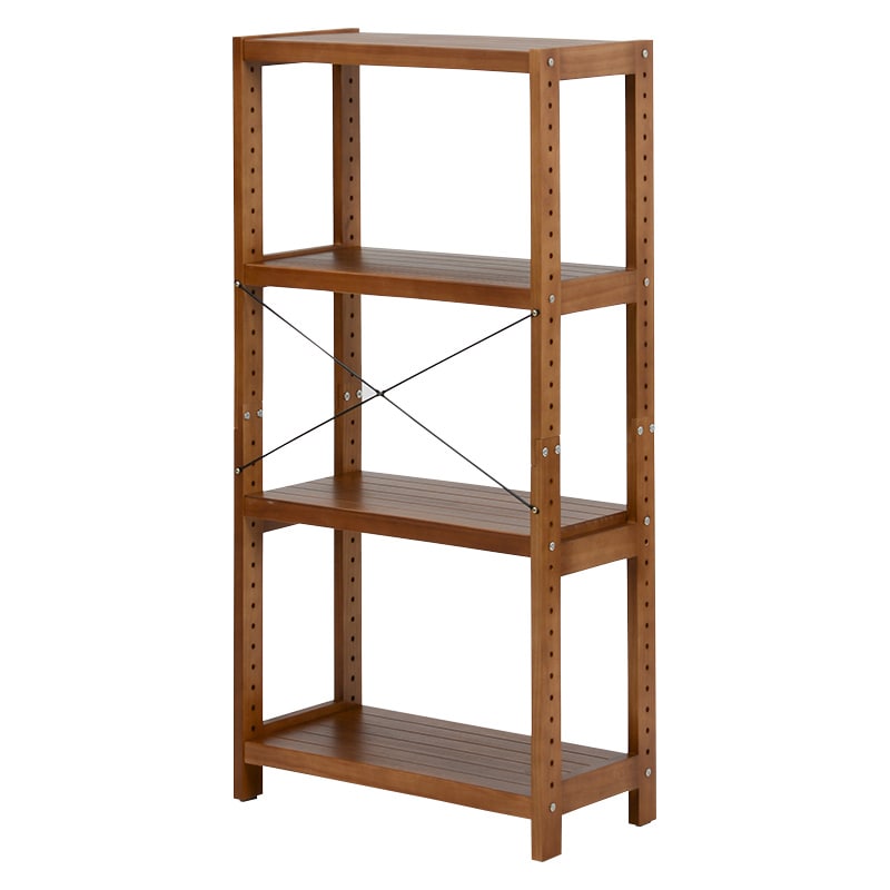 萩原 木製ラック　幅60cm　4段 ライトブラウン MCC-6035LBR 1台（ご注文単位1台）【直送品】