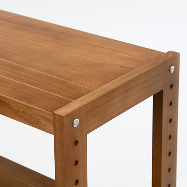 萩原 木製ラック　幅60cm　4段 ライトブラウン MCC-6035LBR 1台（ご注文単位1台）【直送品】